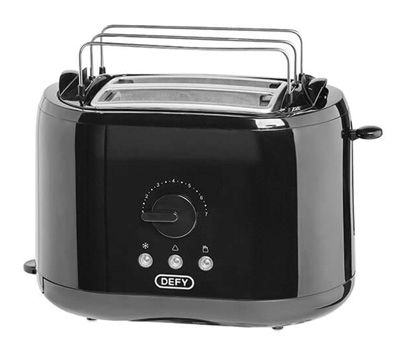 defy black plastic toaster