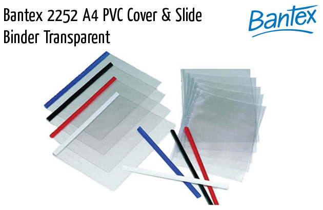 bantex 2252 a4 pvc cover slide binder transparent