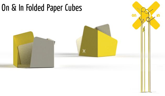 on in folded paper cubes