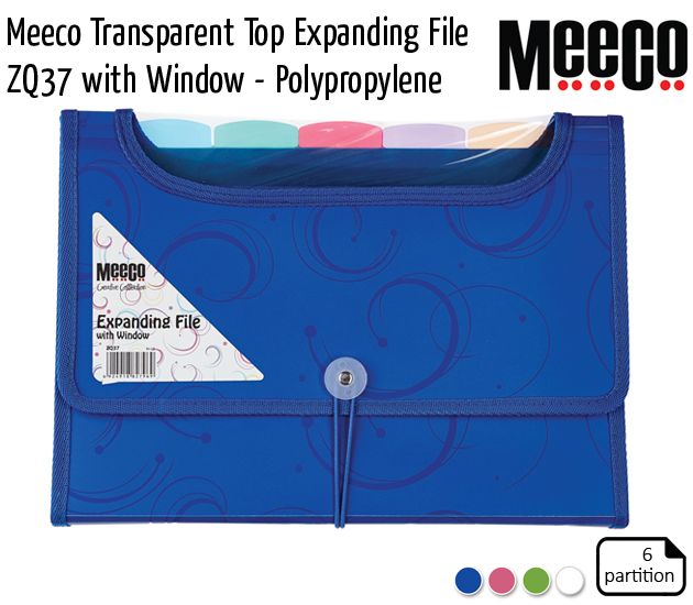 meeco transparent top expanding file zq37