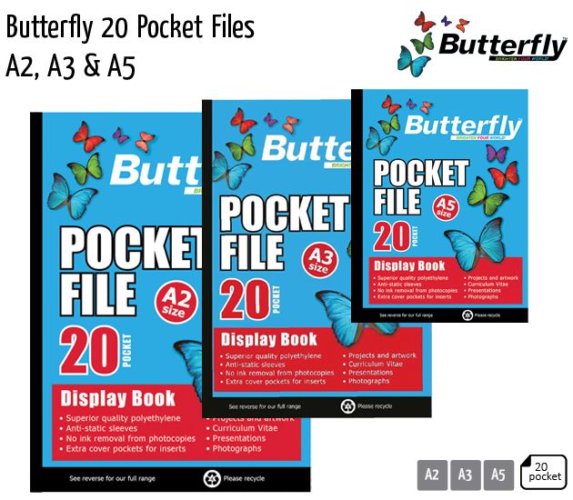 butterfly 20 pocket files