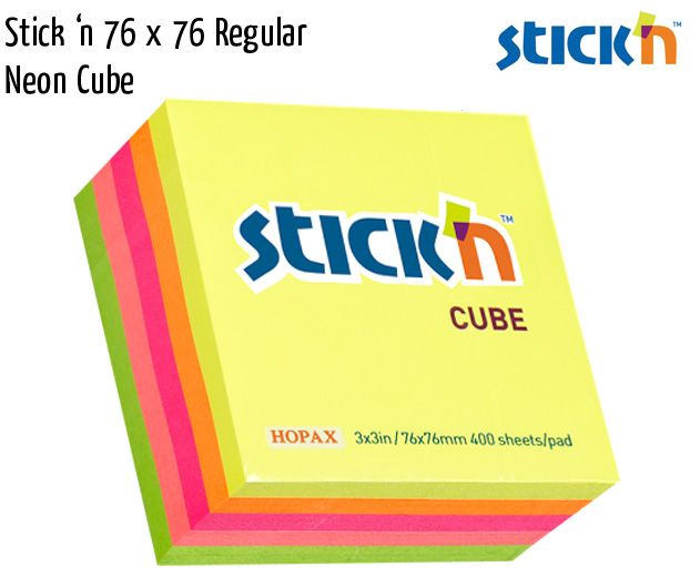 stick n 76x76 regular neon cube