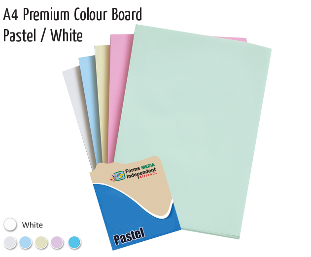 a4 premium colour board pastel white