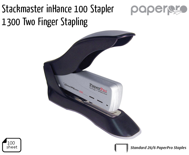 stackmaster inhance 100 stapler 1300 two finger stapling