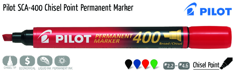 permanent markers pilot sca 400 chisel point permanent marker