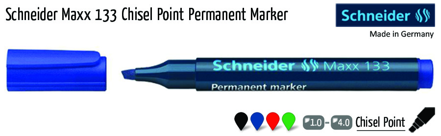 permanent markers schneider maxx 133 chisel point permanent marker
